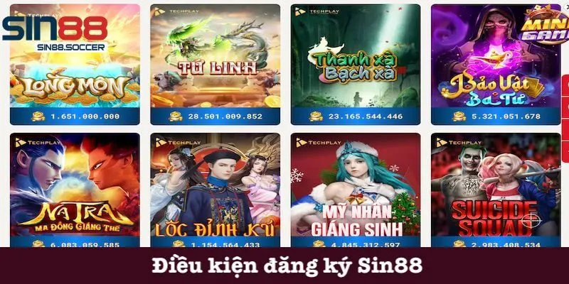 Điều kiện được phép đăng ký Sin88 