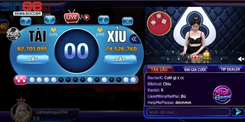 Thông tin game Tài Xỉu Sin88